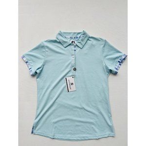 FootJoy FJ Golf  Watercolor Polo Top Sky Blue